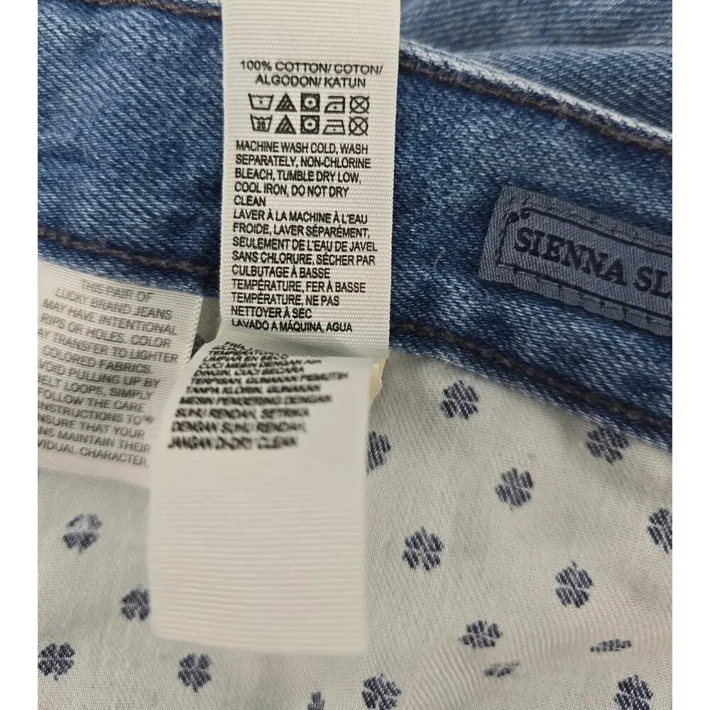 Lucky Brand  Button Fly Sienna Slim Boyfriend Embroidered‎ Distructed Jeans